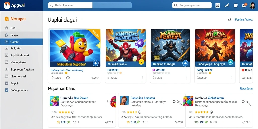 Screenshot ketiga menampilkan menu pilihan permainan yang beragam.