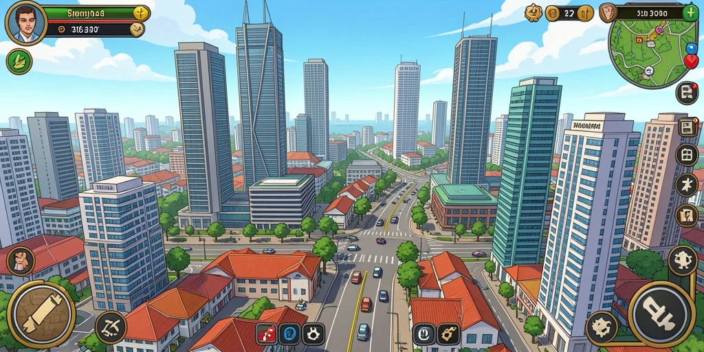 Pemandangan menakjubkan dari dunia game.